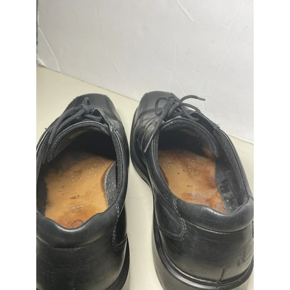 ECCO Men's Dress Shoes Size EU 47 US 13 Leather Black lace up